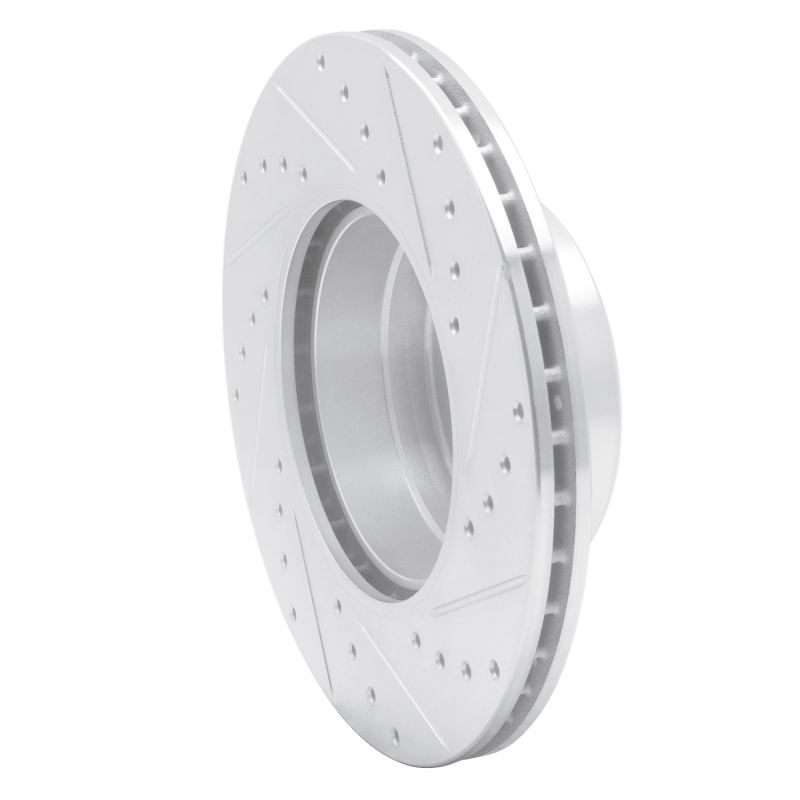 BMW 525I Brake Rotor (1) - Front Left - R1 Concepts - Drilled & Slotted - Silver - `96-`03